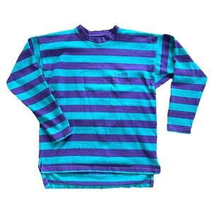 Dehen Sweatshirt Men Large Crewneck Kauai Teal Purple Vintage USA